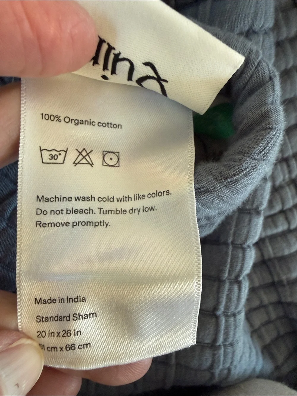 NWOT Quince Organic Ribbed Cotton Shams – Mineral – Standard